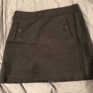 Loft Gray Skirt with Buttons